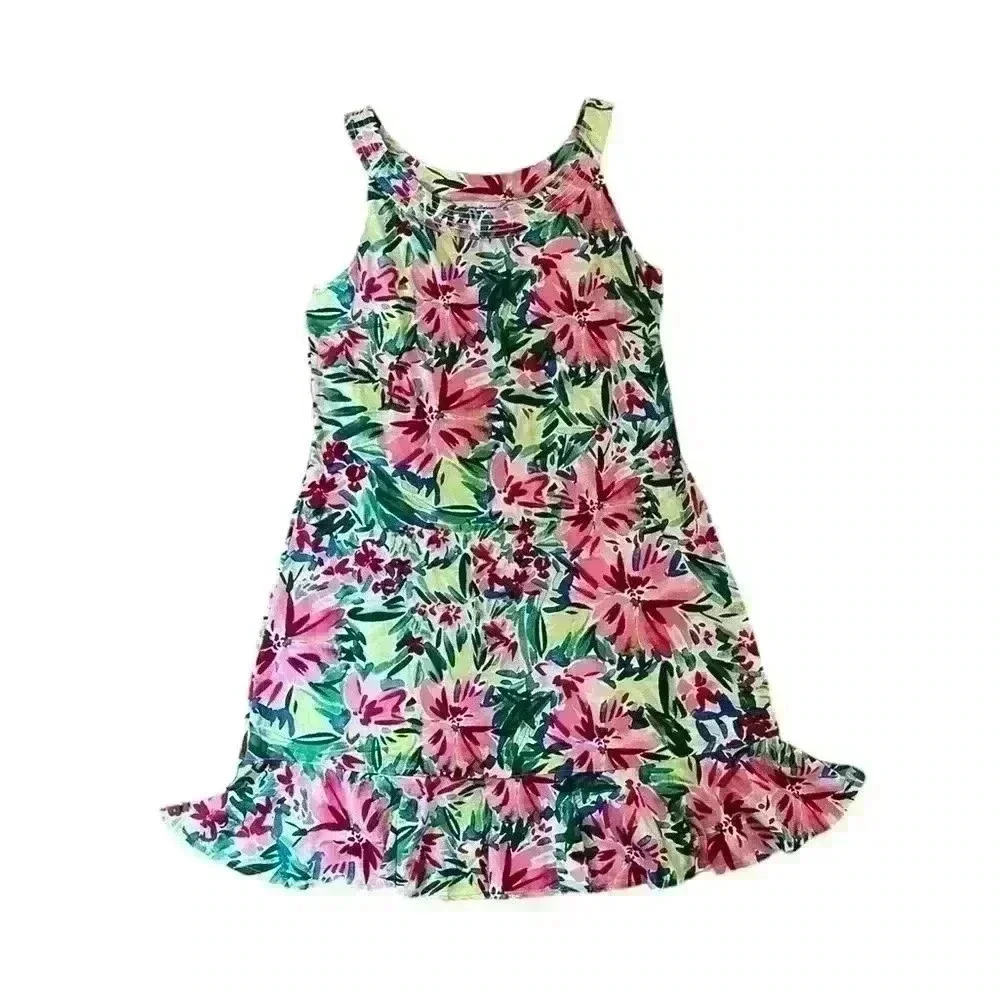 EUC Tommy Bahama Sunset Cove Sleeveless Dress Size Small Cotton Blend Round Neck - Picture 3 of 11